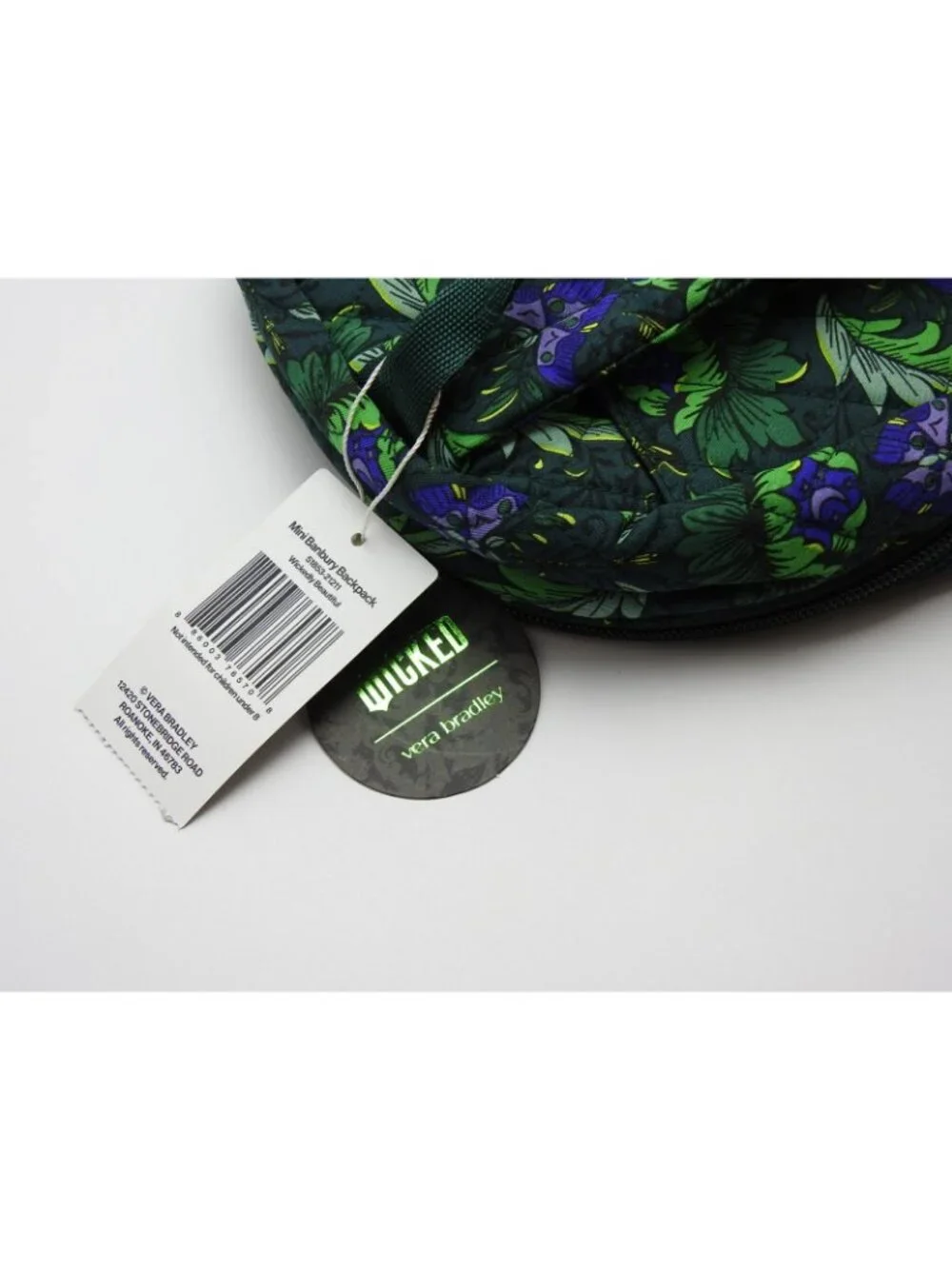 New Vera Bradley Wicked Mini Banbury Backpack NWT Green Purple Quilted